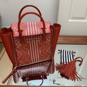 Henri Bendel Leather Chrystie Embroidered Satchel